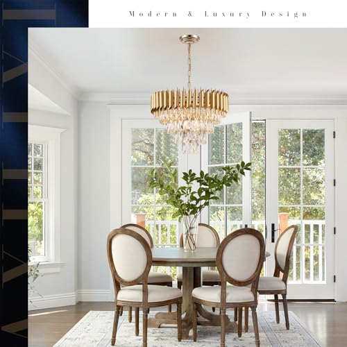 Image of Modern Crystal Chandeliers Gold 20'' Crystal Ceiling Pendant Light 4 Tiers