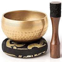 Silent Mind Klangschale Ø9 cm Bronze – Handgefertigtes Komplett-Set mit Kissen und Klöppel, für Anfänger geeignet, klarer stabiler Klang, ideal für Meditation und Achtsamkeit