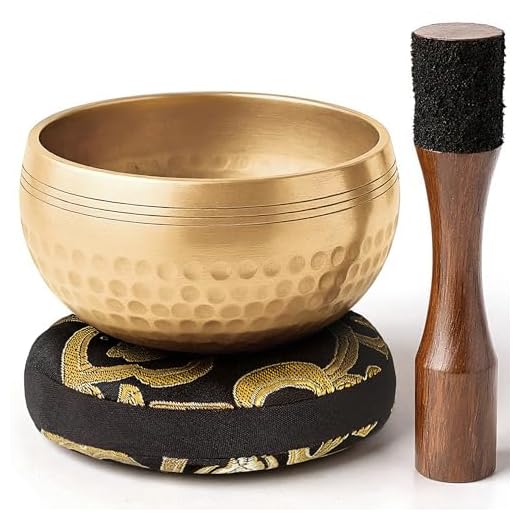 Silent Mind Cuenco Tibetano 9 cm Hecho a Mano con Mazo y Cojín - Sonido puro para meditación y relajación, artesanía de Nepal, ideal para regalo