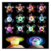 Blinkende Ringe, 12 Stück Leuchtende Ringe Partygeschenk, LED Leucht Fidget Spinner Ringes Spielzeug, Leuchtringe Spielzeugs für Kinders Erwachsene Feiertage Party Geburtstage Geschenke Preise