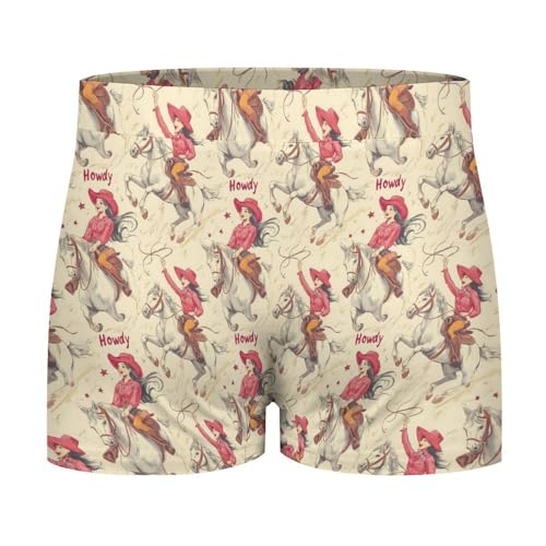 Pink Cowgirl Print Mens Underwear, Soft Boxers for Men, Moisture-Wicking Breathable Boxer Briefs4