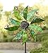 Wind & Weather 75-Inch High, 24-Inch Diameter Dual Independently-Turning Rotor Metal Leaf and Flower Wind Spinner with Patented Solar Light Technology, 22