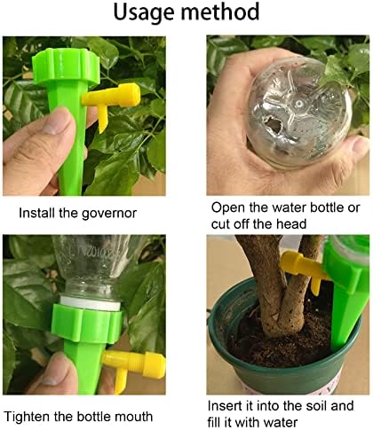 TSHAOUN 20 Pieces Automatic Plant Watering Spike with Slow Release Control Valve Switch Bottle Drip Irrigation System, Vacation Adjustable Self Watering Devices for Garden Indoor Plants (20 Pieces)