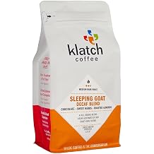 Klatch Coffee Sleeping Goat Decaf Blend Medium-Dark Roast, 12 Ounces, Whole Bean