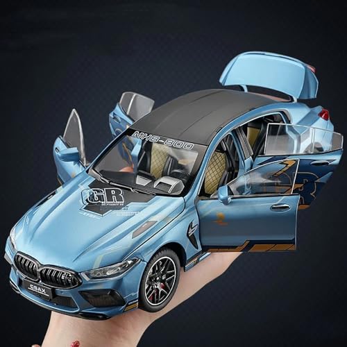 Image of 1:24 M8 Toy Car M8 Model Cars Die Cast Metal Car with Light Sound Pullback Openable Door Cars Toy