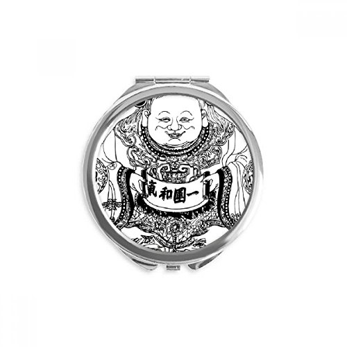 Miroir rond de maquillage à emporter en voyage style culture chinoise
