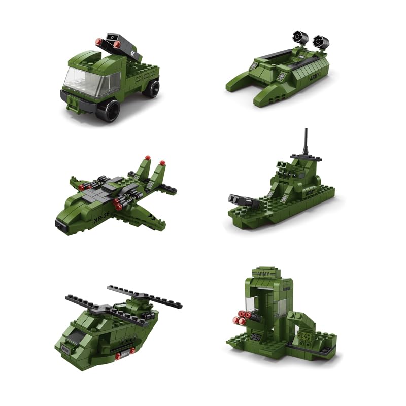 Image of SKY LINE OCEAN 6-in-1 Military Aircraft Building Block Set Toys | STEAM Educational Kit for Kids | Fighter Jets, Bombers (1000+ Pcs) | Birthday Gift for Boys & Girls | 6 Months Structural Warranty