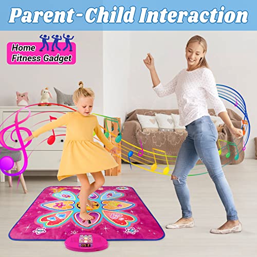 Dance Mat Toys Gifts for 3-10 Year Old Girls, Princess Themed Pink Electronic Dance Pad with LED Screen, Dancing Music Game with 3 Modes, 5 Challenge Levels, Christmas Birthday Gift for Kids Children - Thumbnail 5