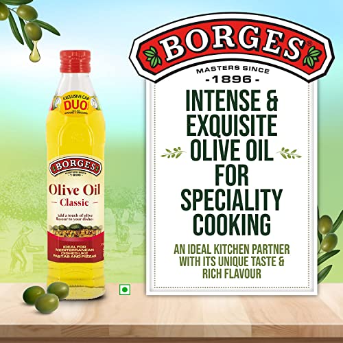 Image of Borges Classic Olive Oil - 500 ml | Multipurpose Pure Olive Oil | Packed in Spain (Pack of 3)