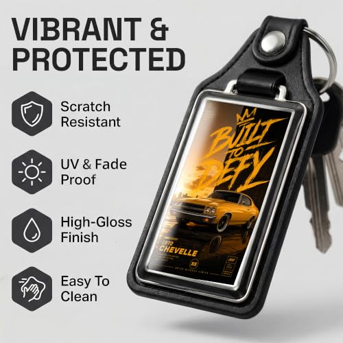 Image of Brotherhood Classic Car Key Chain for Chevelle - 1972 Built to Defy Gift