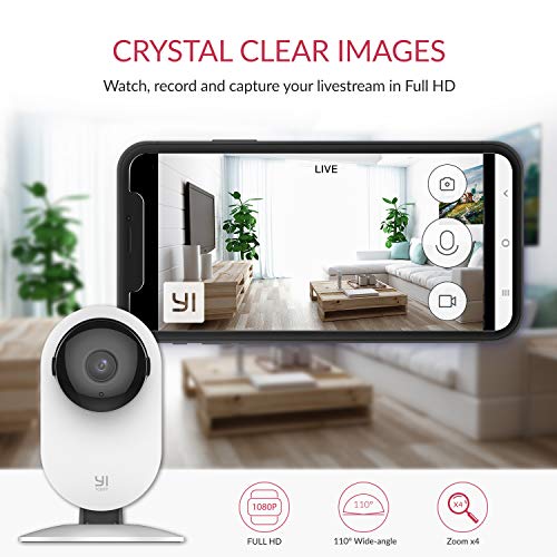 YI Wireless Baby Monitor with Camera and Audio HD WiFi Pet Cam, Sound Motion Human Detection, 2- Way Audio, Smartphone app, Night Vision, Nanny Elder, Works with Alexa, iOS, Android
