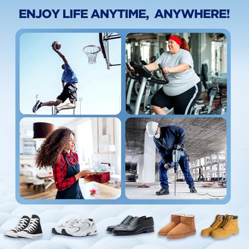 Image of 240+lbs Plantar Fasciitis Relief Insoles Men, Comfort PORON Shoe Inserts for Women, Heavy Duty High Arch Support Inserts for Pain Relief Absorb Shock, Work Boot Orthotic Insoles Flat Feet & Pronation