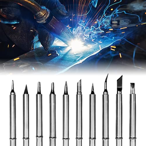 Image of 10Pcs T12 Soldering Iron Tips, Welding Tool Replacement Tips for FX-951 Soldering Stations, Soldering Station Tips Tool with T12-B /BC2 /C1 /C4 /D4 /D08 /D24 /I /JL02 /K Tips