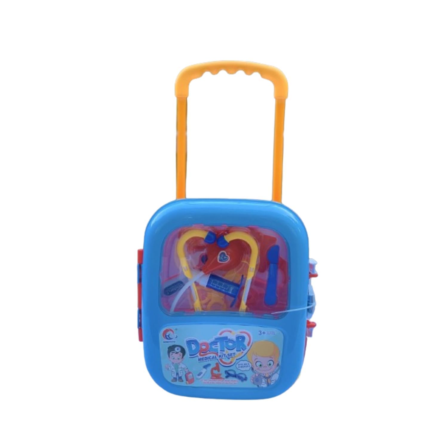 FAMBIZ Kids Doctor Roleplay Set, Medical Kit Set, Trolley Bag With Accessories, Lightweight, Compact And Portable, Eye Catching Design, Hand-Eye Coordination, Pretend Play Toy, Indoor And Outdoor Play