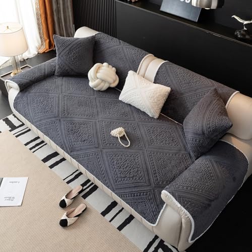 Housse de canapé jacquard géométrique texture moelleuse premium - 6