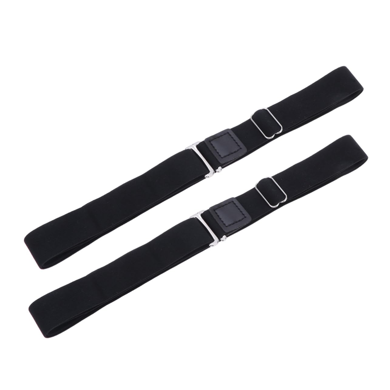 TENDYCOCO 2pcs Shirt Stays Plus Mens Dress Shirt Webbing Belt Buckle Shirt Ties Small Mens Belt Collar Extenders Holders Trouser Suspenders for Men Button Pocket Stirrup Black