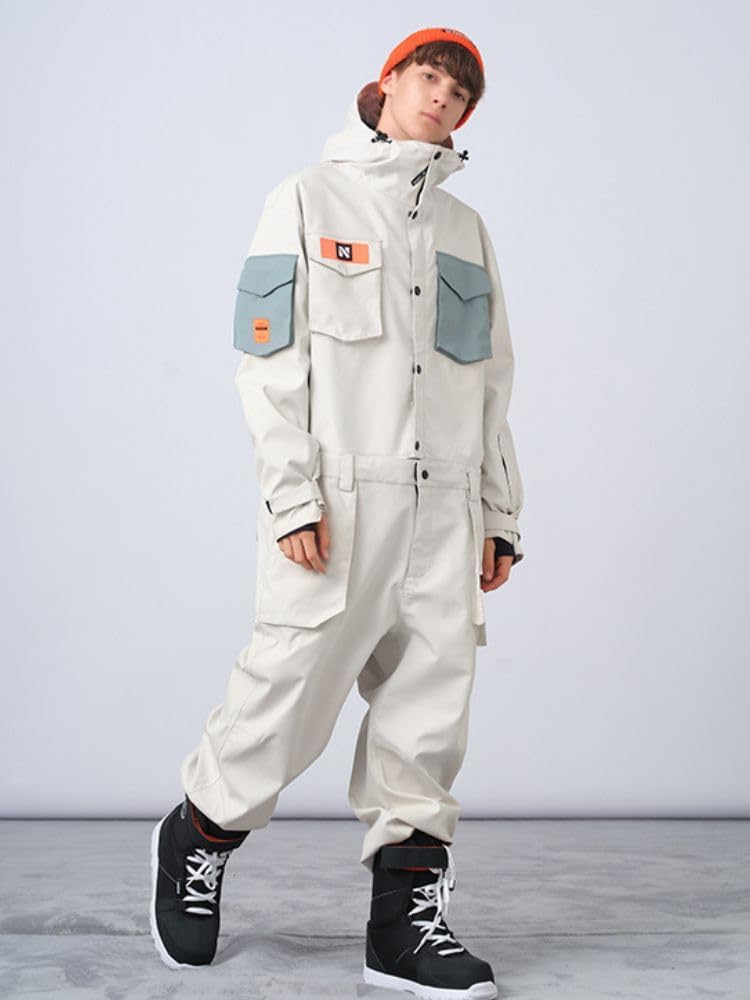 Women Men One Piece Ski Suits 2024 Chic Color Jumpsuits Insulated Snowsuits Winter Skiing Snowboard Coveralls