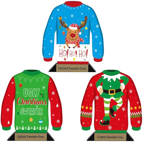 3PCS Ugly Christmas Sweater Trophy Award, 6.2