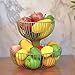 Fruit Rack Salon Double Fruit Basket Mode Creative Fruit Bowl Dim Sum Multilayer Fruit Etagere -89 (Couleur: Blanc)