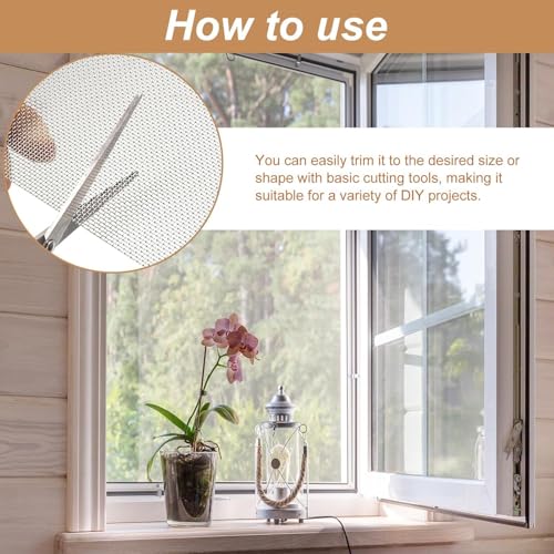 Image of Stainless Steel 304 Woven Wire Mesh Sheet - 15 Mesh, 0.4mm Hole, 1mm Thickness - Ideal for Air Ventilation, Window Screens, Mosquito Nets, Rat Barriers, and Window net, door (3 feet x 3 feet)