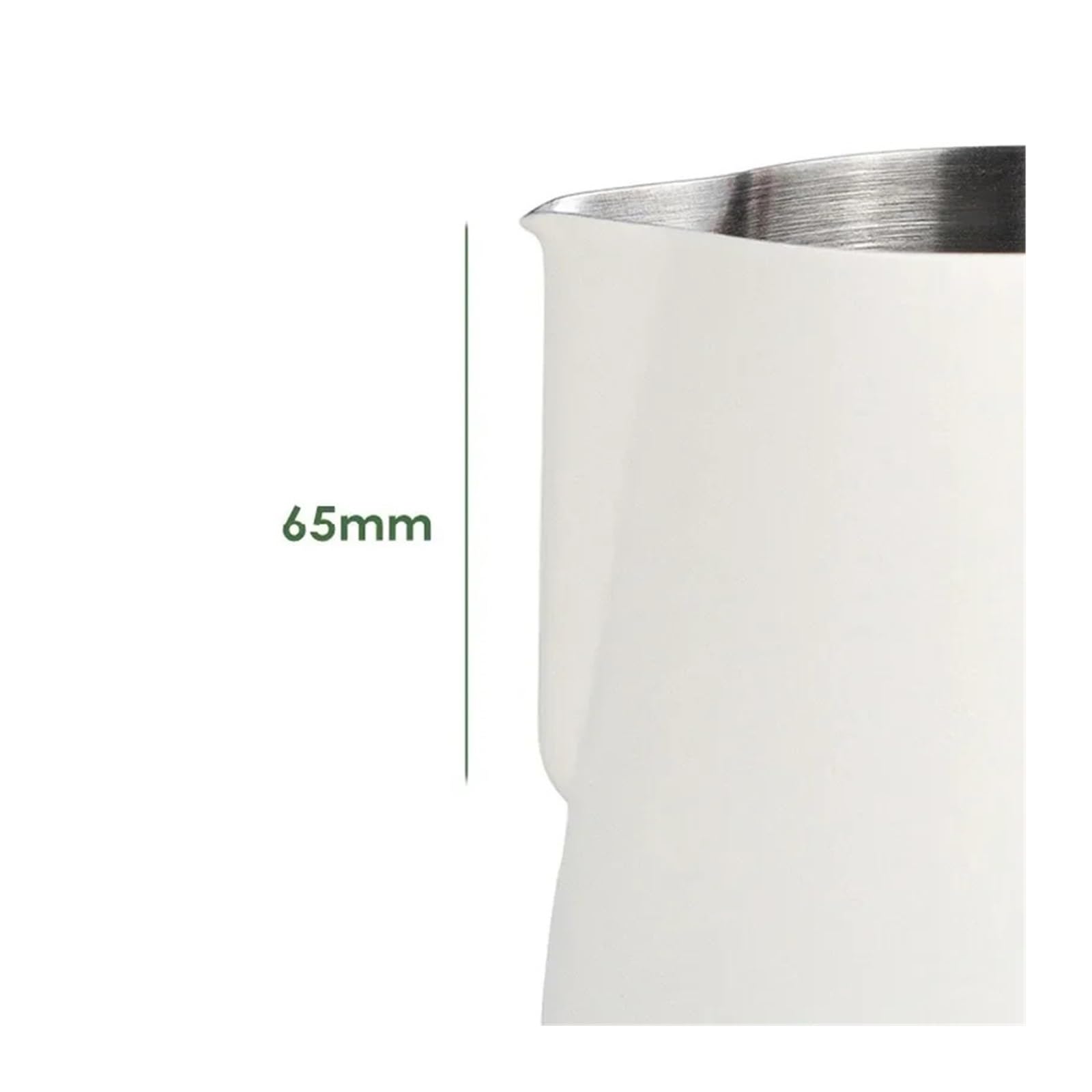 Taza de café Latte 400ml/600ml, jarra leche, espuma acero inoxidable, herramientas Barista boca puntiaguda doble escala(600ml,White)