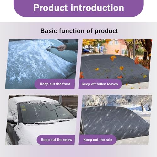 Image of ZKFAR 1 PC American Flag Car Windshield Snow Cover, 66.9In x 47.2In Waterproof Oxford Anti-UV Cover for Winter, Universal Foldable Durable Vehicle Protection Accessories for SUVs Trucks Cars (Black)