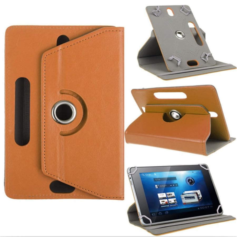 SOENS Compatible avec LG G Pad 8.3 V500 8.3 Pouces Tablette 360 ​​degrés Rotatif Universel Tablette étui en Cuir PU (Color : Orange)