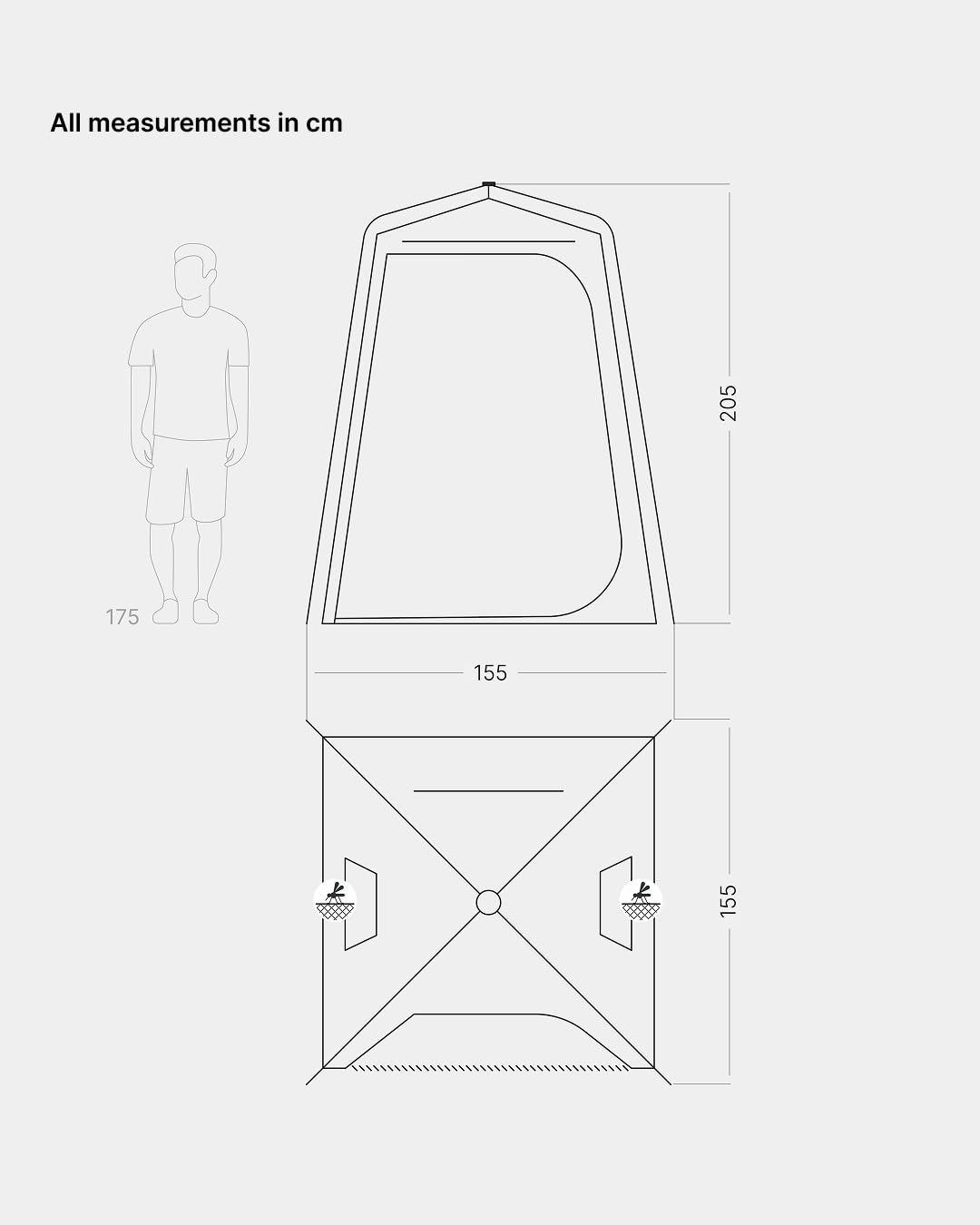 qeedo Quick Shower Cabin - Duschzelt Camping mit Boden - blickdichtes Pop-Up Umkleidezelt - Camping Privatzelt mit Quick-Up-System, WC Zelt mit Toilettenpapier- und Duschgel-Halterung