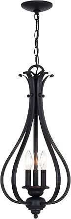 VAXCEL Monrovia 3 Light Bronze Open Cage Teardrop Pendant Light