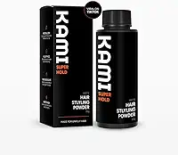 Pó de textura de cabelo Kami para homens – Forte fixação e volume em pó – Produto texturizante para cabelo masculino, acabamento fosco, fixação durante todo o dia para cabelos grossos