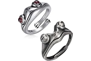 2 Pcs Frog Open Adjustable Couples Rings