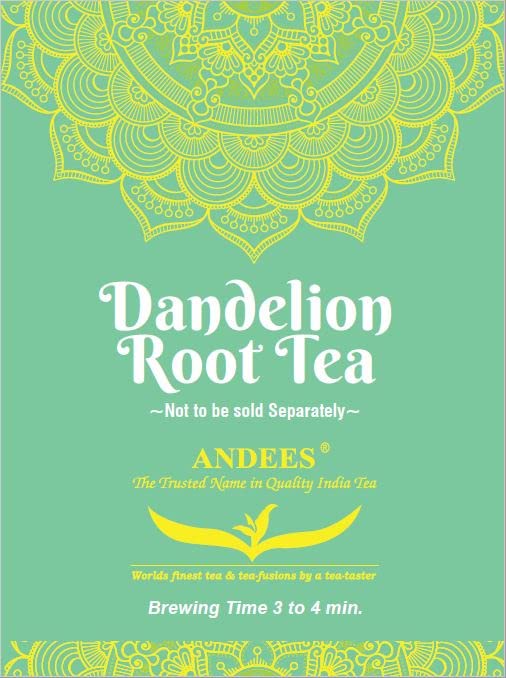 Andees Dandelion Root Tea, 25X2g, Detox, Cleanses Liver, Beneficial in Kidney Function and Digestive Health, Antioxidants, Staple Free, Non-Nylon Tea Bags