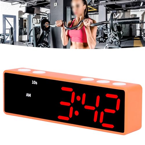 Temporizador para gimnasio, resistente al desgaste, compacto y portátil, con pantalla LED digital y 5 botones de función, reloj de entrenamiento para dormitorio y sala de fitness miniatura 6