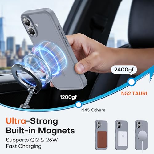 TAURI for iPhone 16 Case, Compatible with MagSafe, Grey - image 2