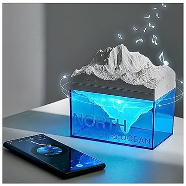 AMAZON - FIGMAN Multifunctional 3 in 1 Polar Glacier Night Light, 360 ° Surround Sound Audio Wireless Blue Tooth Speaker, Aromatherapy Diffuser, 3 Gear Brightness Adjustment