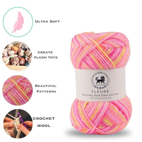 Image of Nestnhaven Acrowools Fleure Hand Knitting and Crochet Yarn. Pack of 1 Ball - 100gms. Shade no - NNHF (Multicolor19) | (900 Gm)