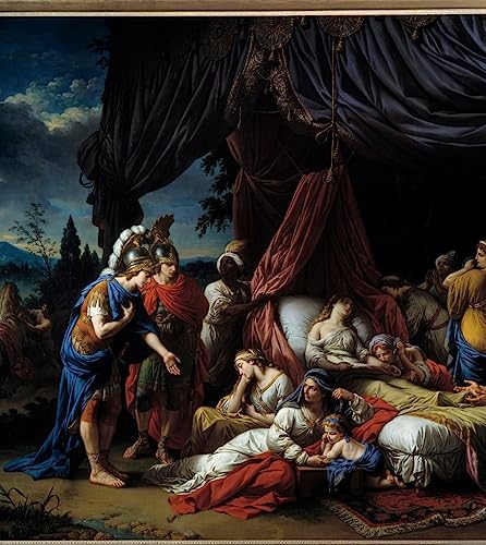 Pintura mural de la Muerte de la esposa de Darío, cuadro en lienzo para decoración del hogar