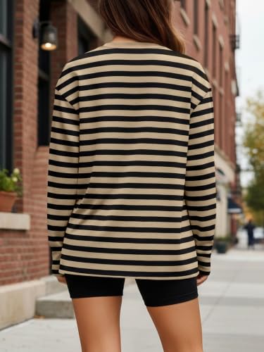 Image of Trendy Queen Womens Oversized Long Sleeve Shirts Fall Tops 2026 Basic Tees