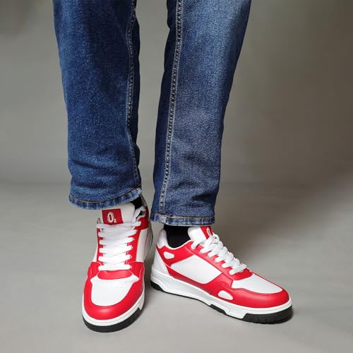 Image of O2 FUZE Men Sneakers Shoes - Breathable & Lightweight Men's Sneakers - Comfortable for Daily Use - Anti Skid Technology - Made with PU Leather & White Mesh - TPR Soles