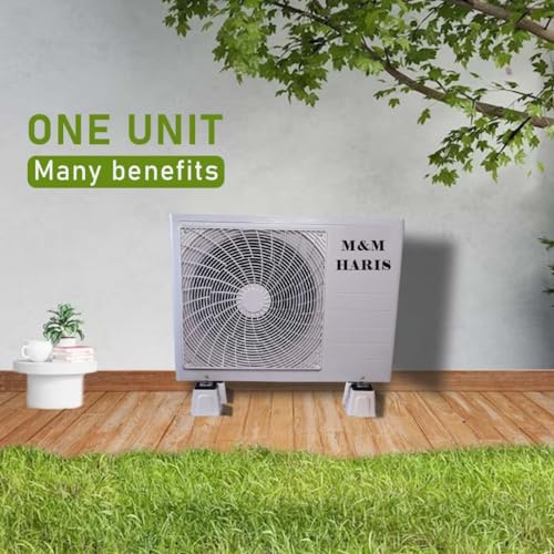 Image of Spinxx PVC Floor Stand AC 4 Pack Anti-Vibration with Rubber Pads,Anti-Vibration Shock Absorbing Rubber Mounting Bracket for Outdoor Ductless Mini Split Air Conditioner 1.5 Ton & 2 Ton.