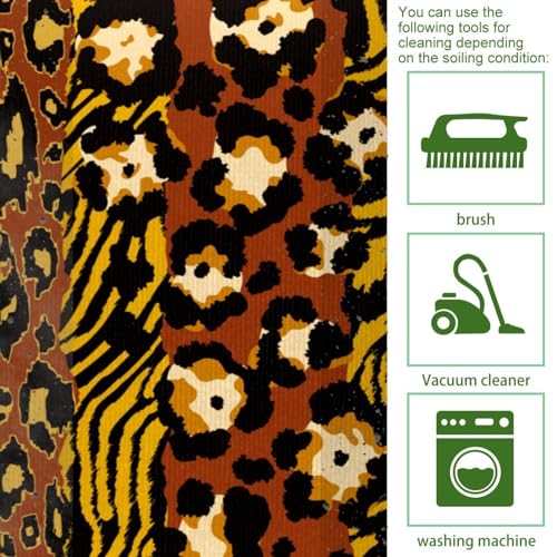 Tapis de cuisine patchwork léopard et tigre lot de 2 absorbants