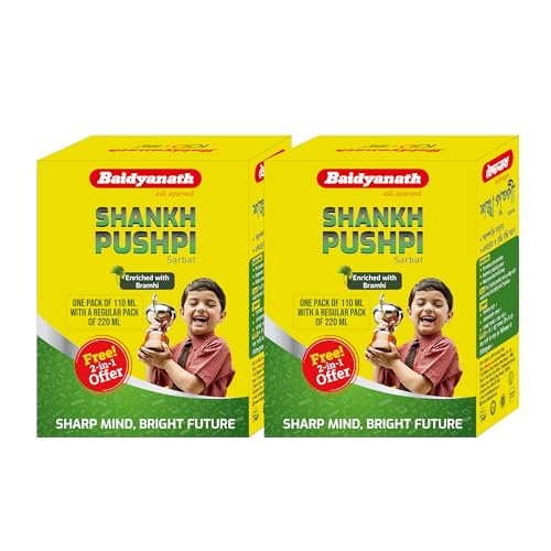 Image of Baidyanath Shankhapushpi Sharbat - 220 ml with Free Sharbat - 110 ml (Pack of 2)