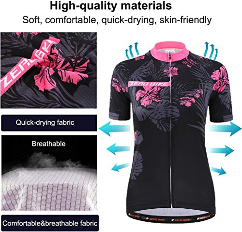 Women's Short Sleeve Cycling Jersey Set Full Zip Bicycle Shirt Jacket Quick Dry Breathable Mountain Bike Top Clothing #TOP2
