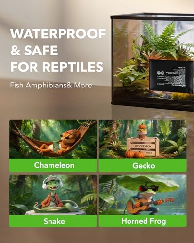 Image of BN-LINK Reptile Heat Pad 6 inchX8 inch 8W for 10-20gal Under Tank Terrarium Heating Mat Waterproof for Turtle, Lizard, Frogs, Snake, Hermit Crab 2 Pack