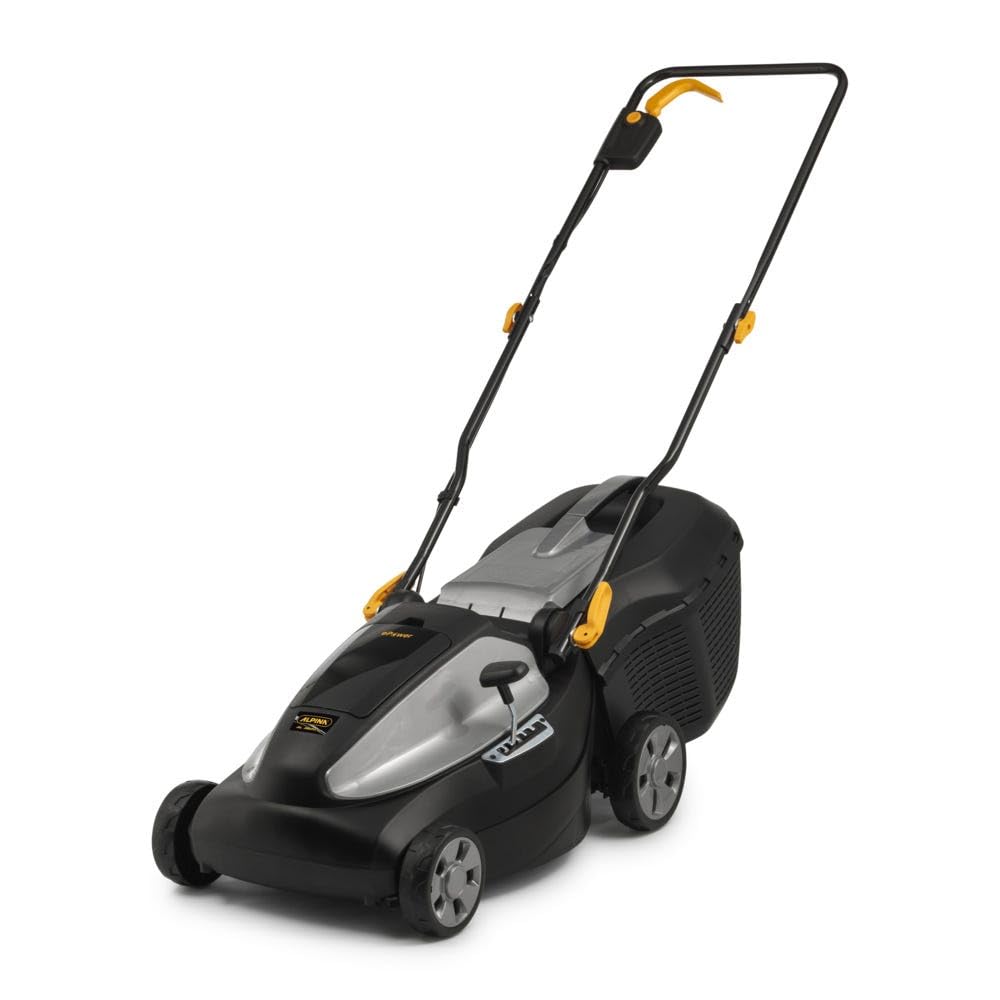 Alpina AL 3820 Li Kit Tagliaerba A Batteria, 2 Batt. 4 Ah + Caric., 38 Cm – Sacco 40 L, Regolaz. Central. 6 Posiz. – Ideale Per Giardini Compatti