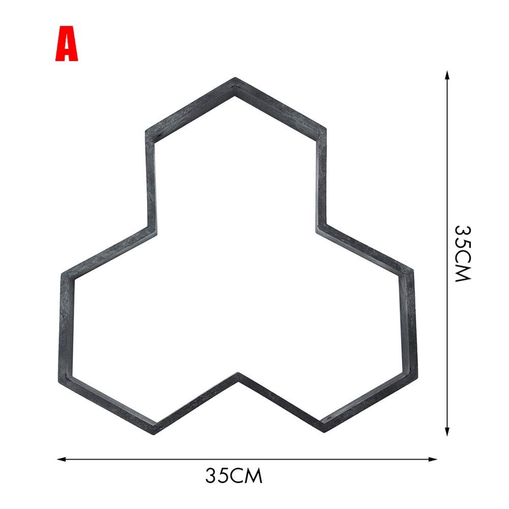 Stampo Cemento Giardino Fai Da Te Percorso Plastica Maker Pavement Modello Concreto Trampolino Di Lancio Del Cemento Muffa Del Mattone Stampi For Cemento Stampo Decorazione Del Giardino Path Mold - Foto 4
