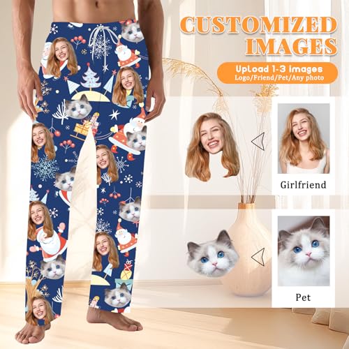 Personalized Pajamas Pants Custom Face Pj pants with Photo Pet Picture Customized Sleepwear Bottoms for Men Women Christmas2
