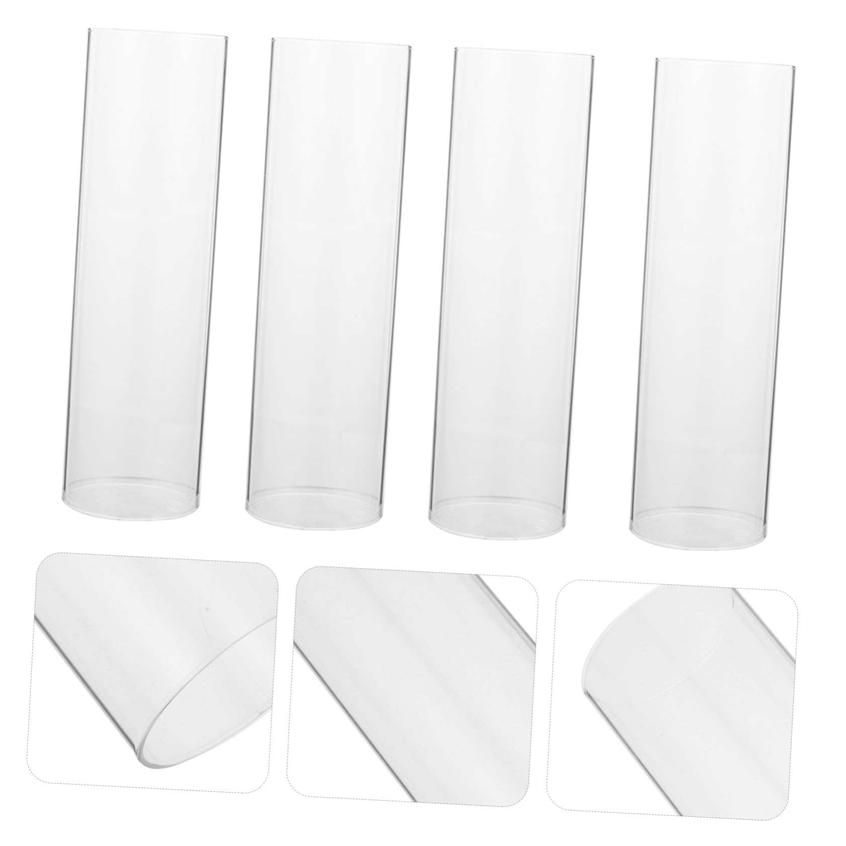 4 Pezzi Paralume per Candela in Vetro Borosilicato Trasparente