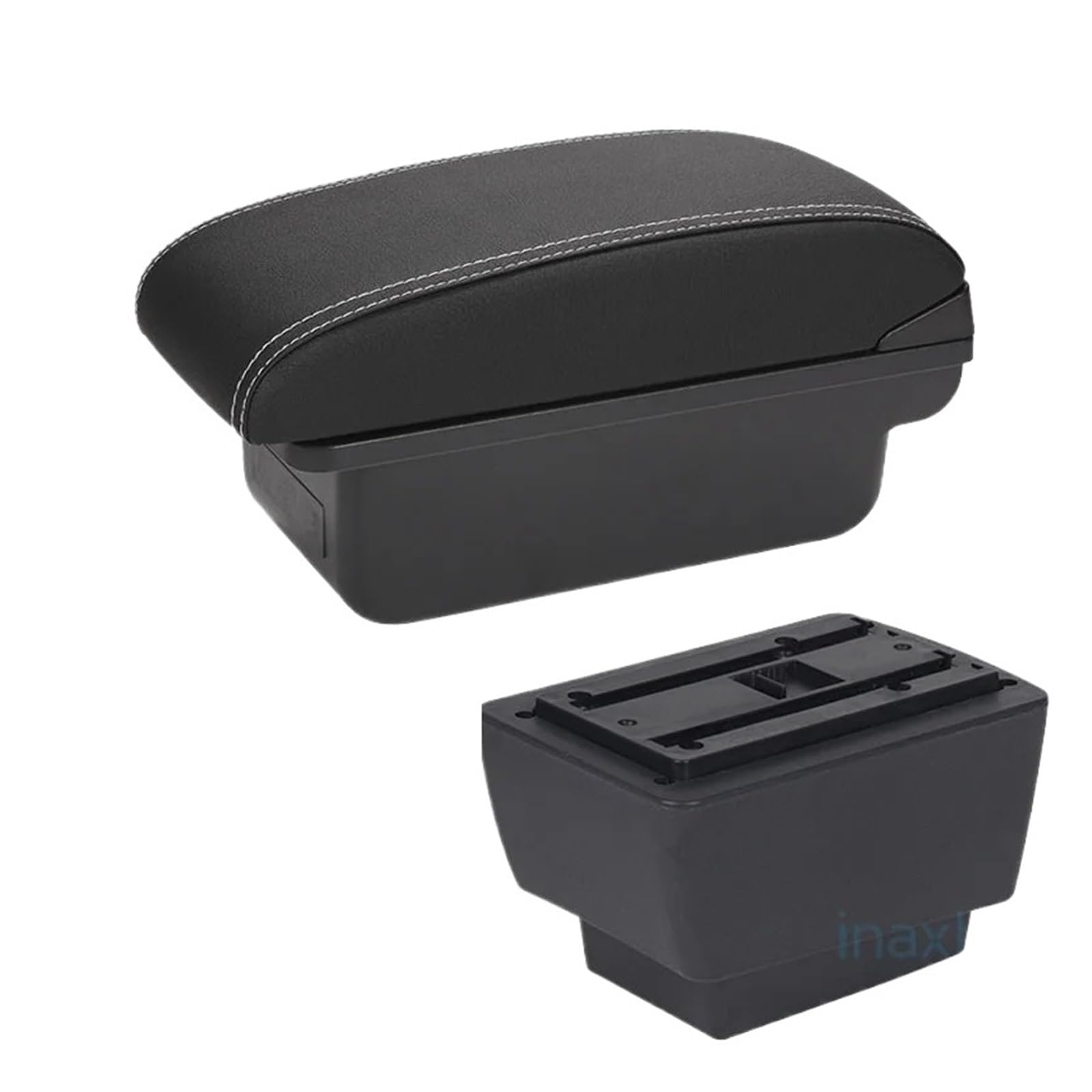 Ggwqoops Car Armrests For Skoda For Fabia 3 For Combi 2016-2022 Car Armrest Box Retrofit Parts Storage Accessorie Armrest Box(C3 black white NOUSB)