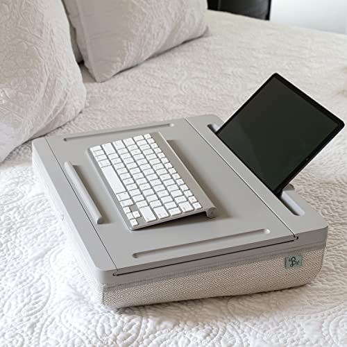 Rossie Home Storage Lap Desk With Sliding Lid - Calming Gray - Fits Up To 17.3 Inch Laptops - Style No. 71005 #TOP5
